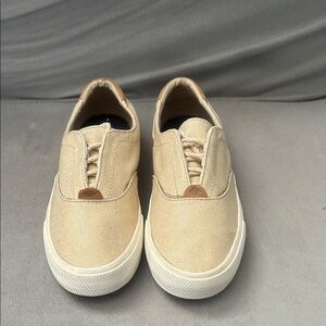 Sperry Women's tan with gold sheen Slip-On Loafers